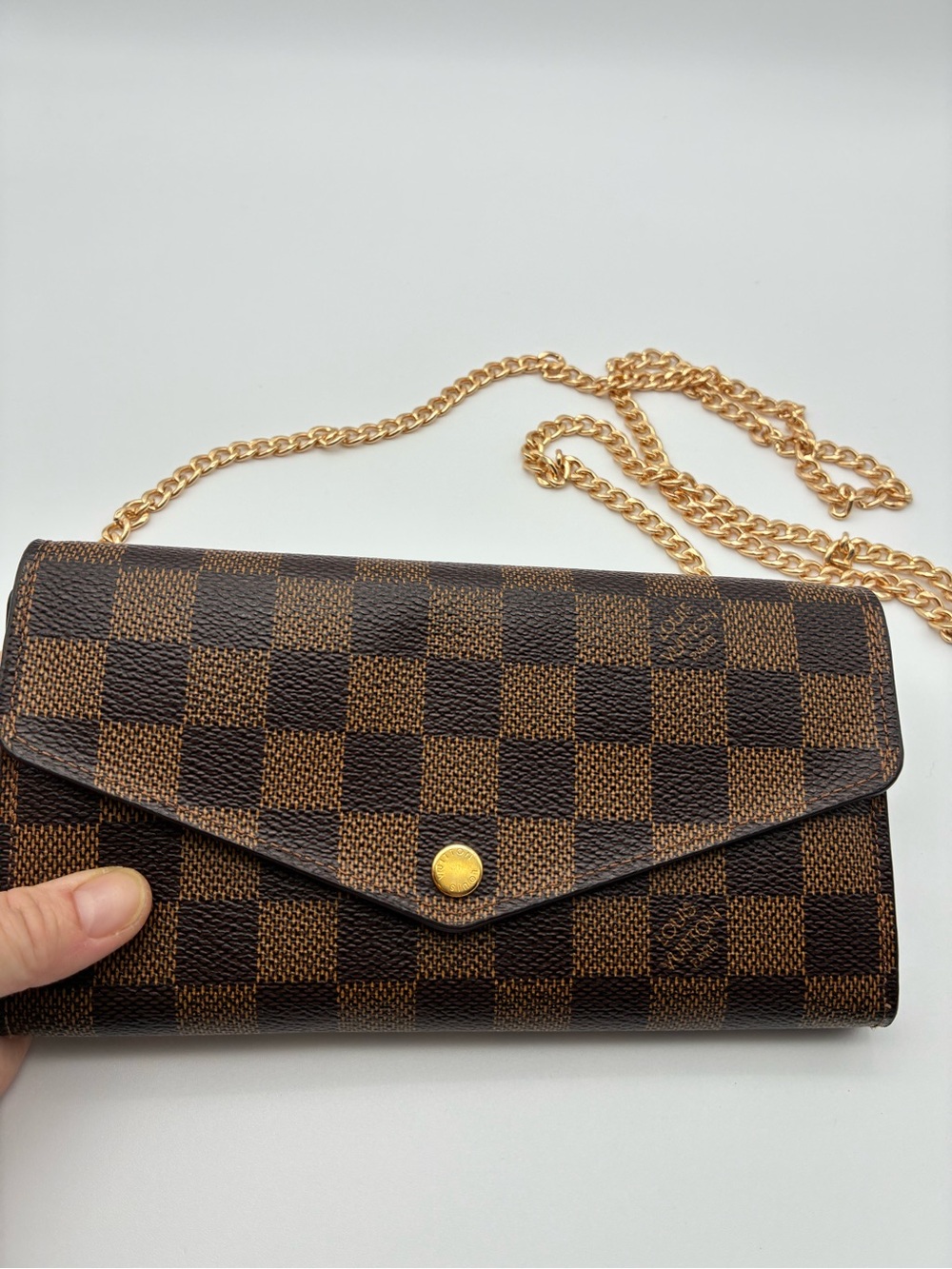 Louis vuitton damier ebene envelope Sarah wallet with COA - Picture 1 of 14